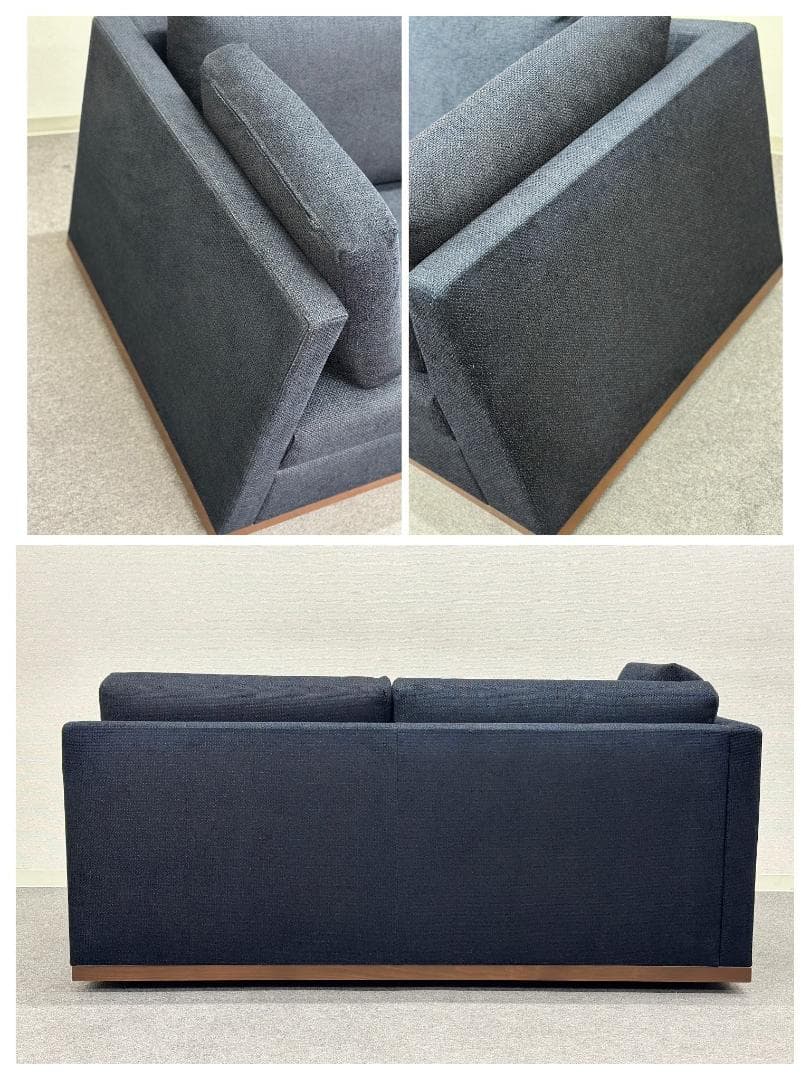 ■リッツウェル■GINA　モジュラー　3Pソファ　セパレート　ファブリック　濃紺