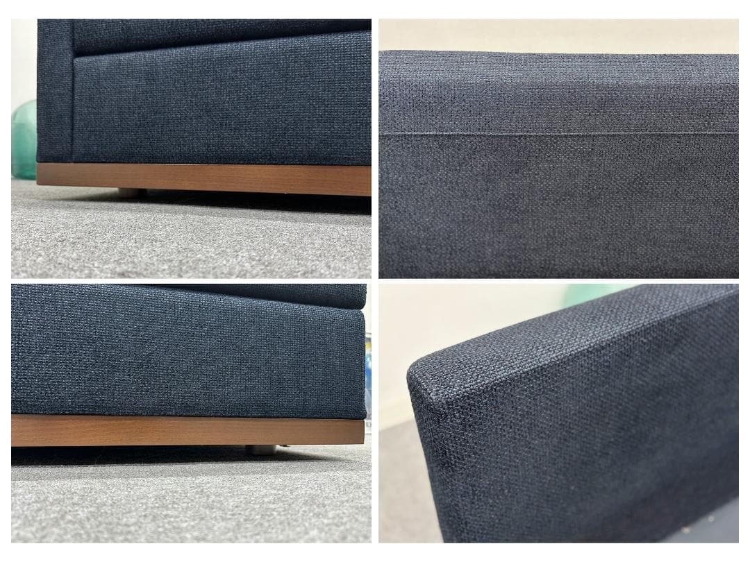 ■リッツウェル■GINA　モジュラー　3Pソファ　セパレート　ファブリック　濃紺