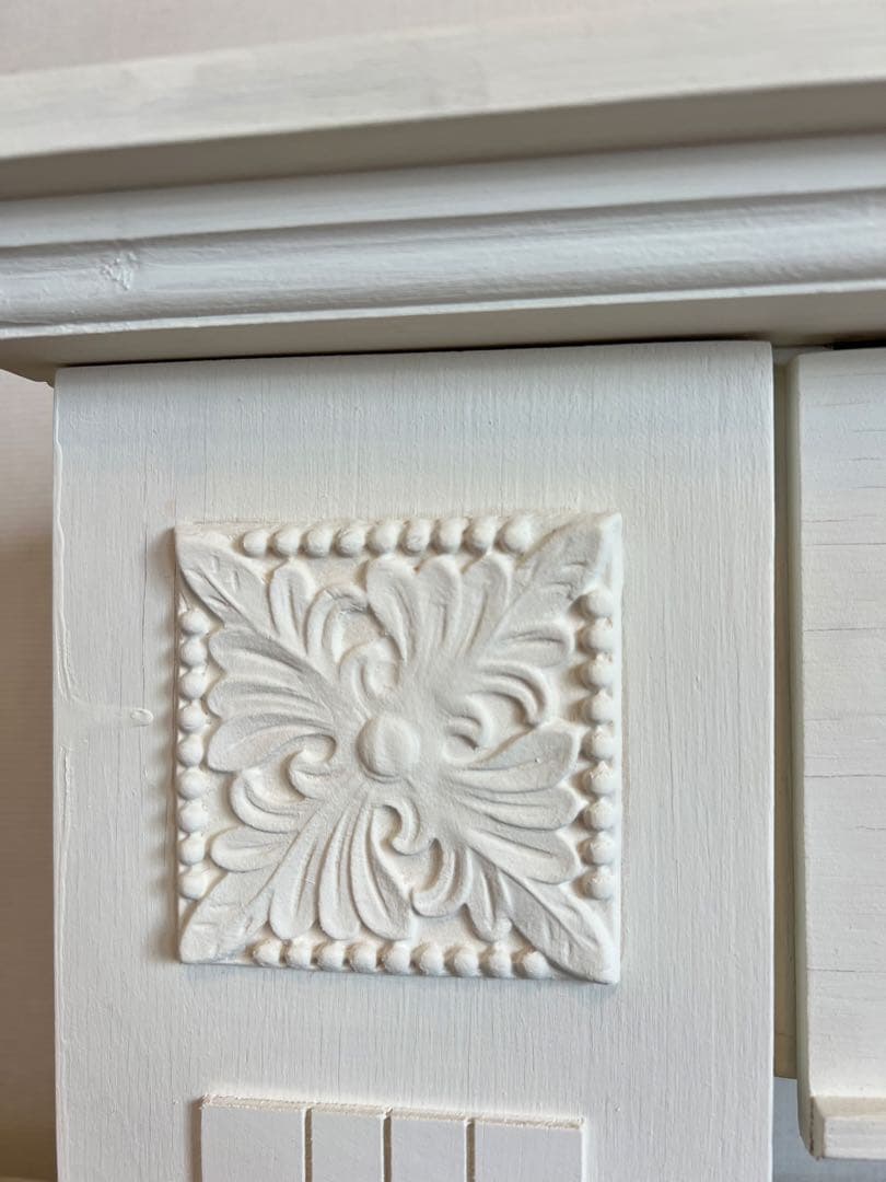 W90 マントルピース　ホワイト ミルクペイント　木製　シャビー