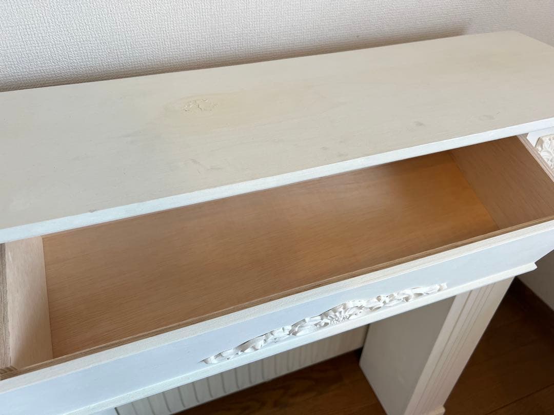 W90 マントルピース　ホワイト ミルクペイント　木製　シャビー