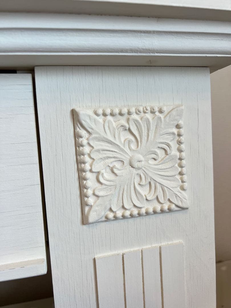 W90 マントルピース　ホワイト ミルクペイント　木製　シャビー