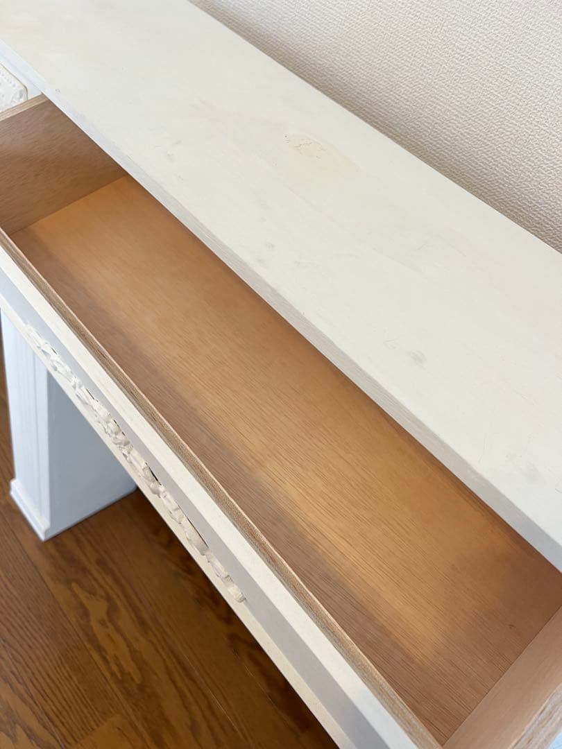 W90 マントルピース　ホワイト ミルクペイント　木製　シャビー