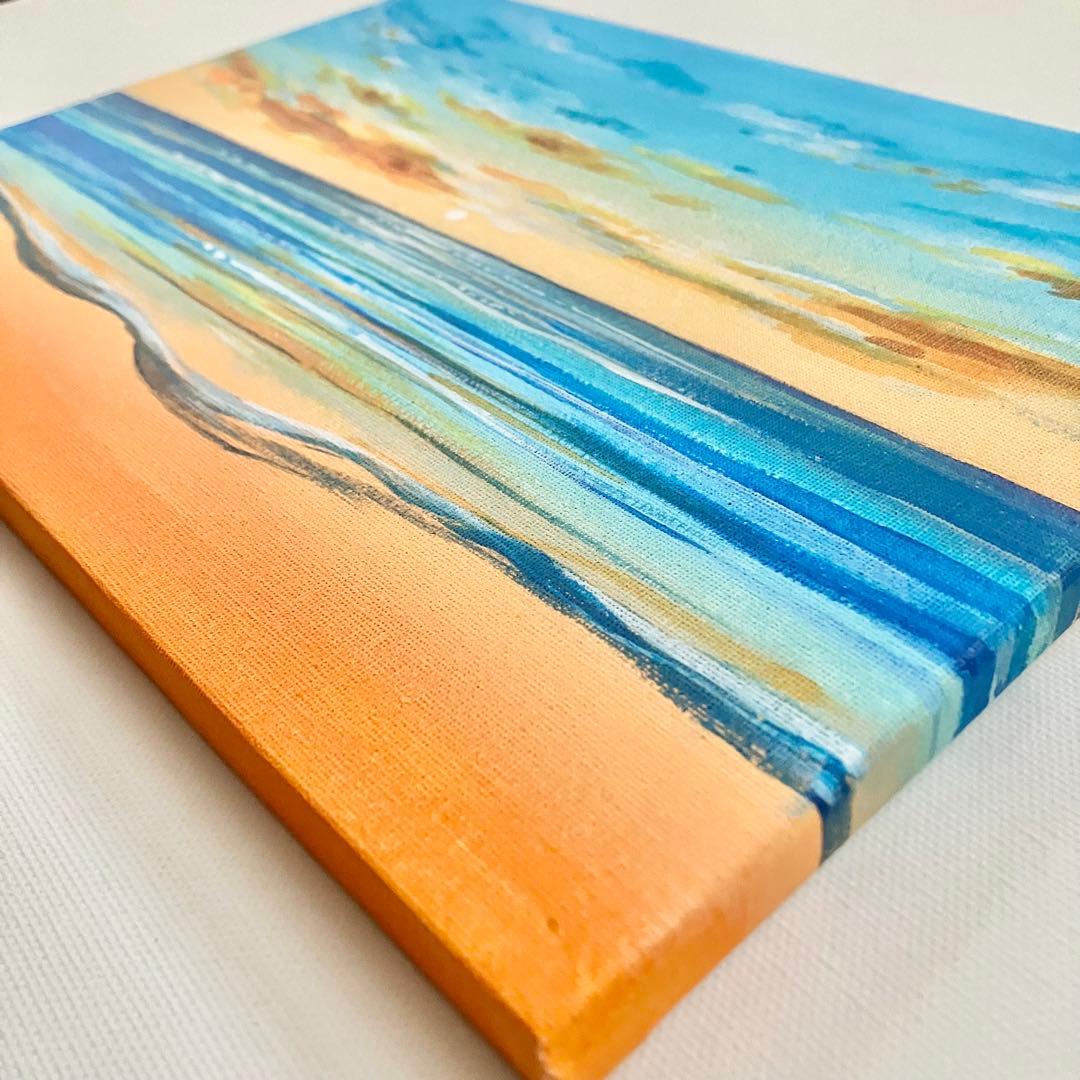 sunset＊4号キャンバス 絵画 原画 風景画 海 空 夕日 ハワイ 沖縄