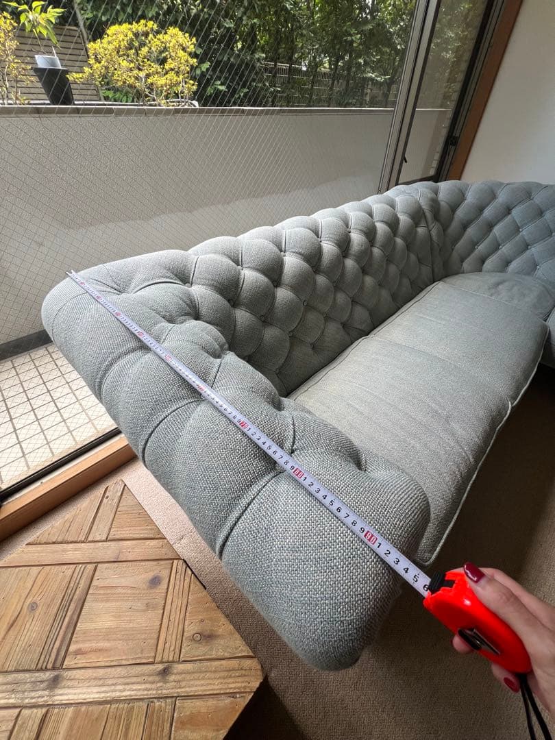 コ*イ様 フレンチグレー ボタンタッセル コーナーソファ