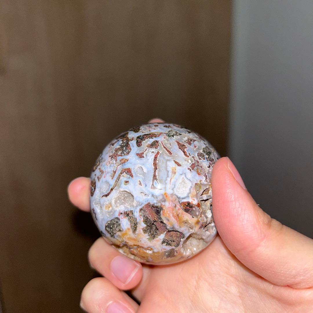 オーシャンジャスパー スフィア 結晶 ジオード 56.3ミリ