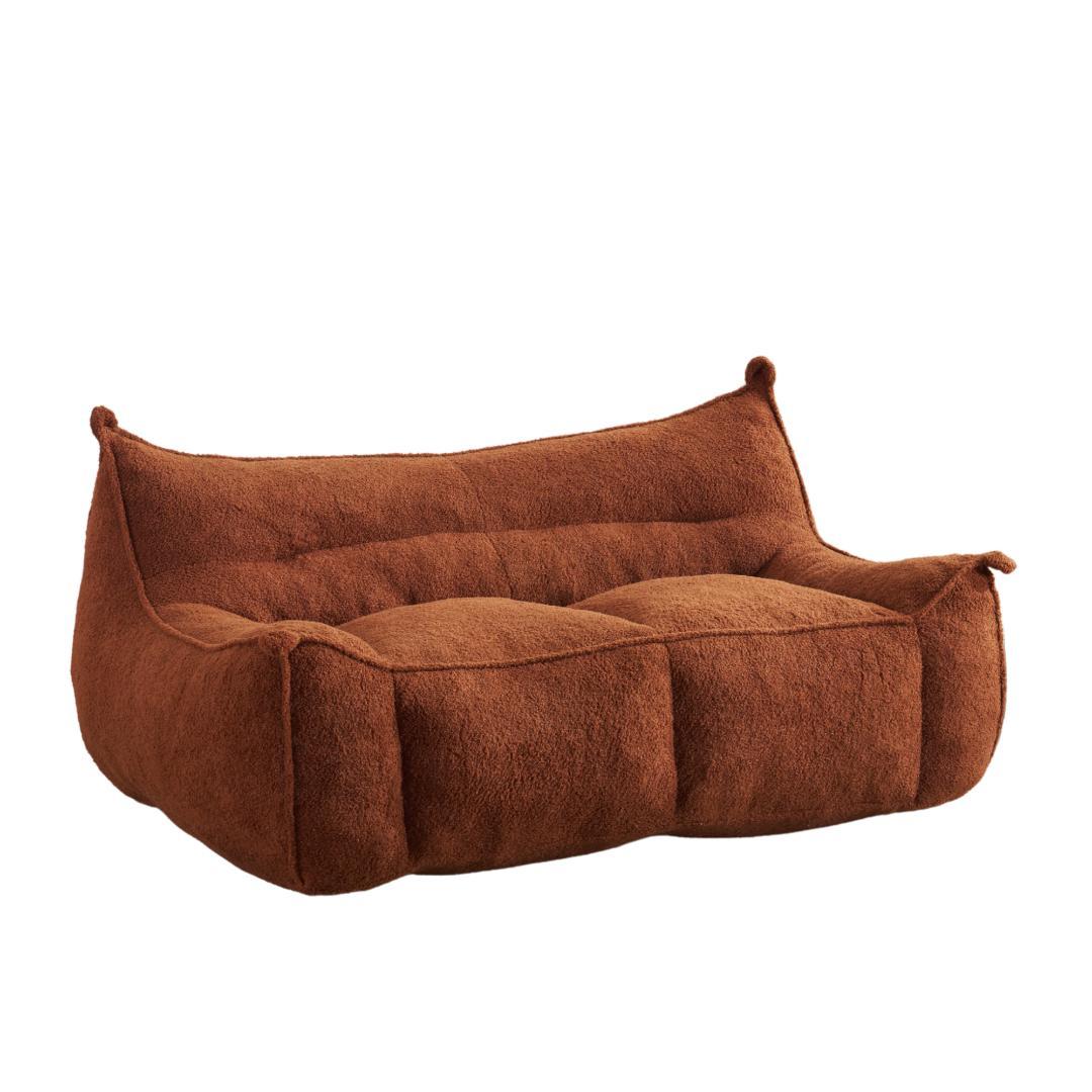 【二人掛けソファ / ブラウン】圧縮ソファ クッションソファー ふわふわ感