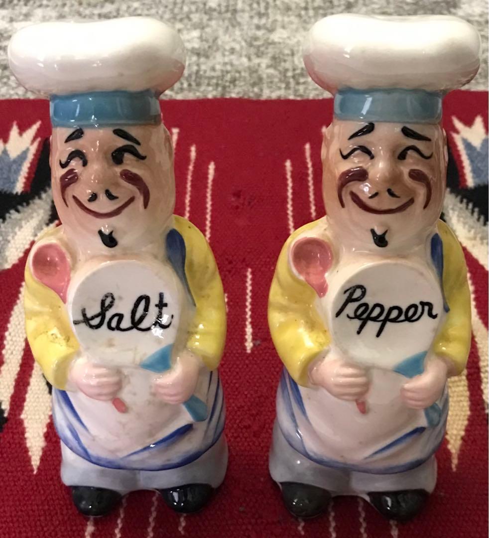 超レア 日本製 50's-60's Salt&Pepper 陶器 調味料入れ