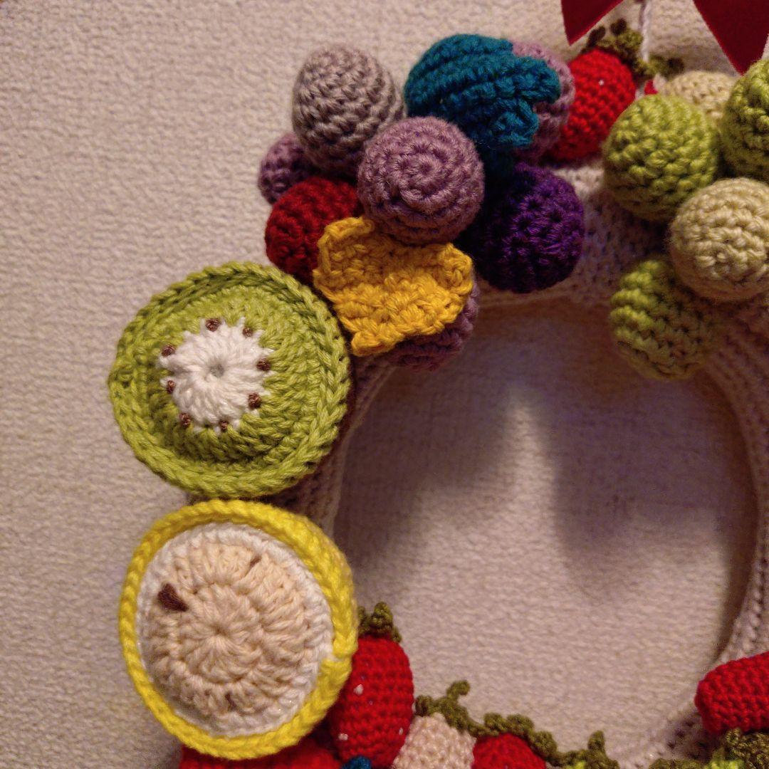 【ハンドメイド】くまとフルーツのリース