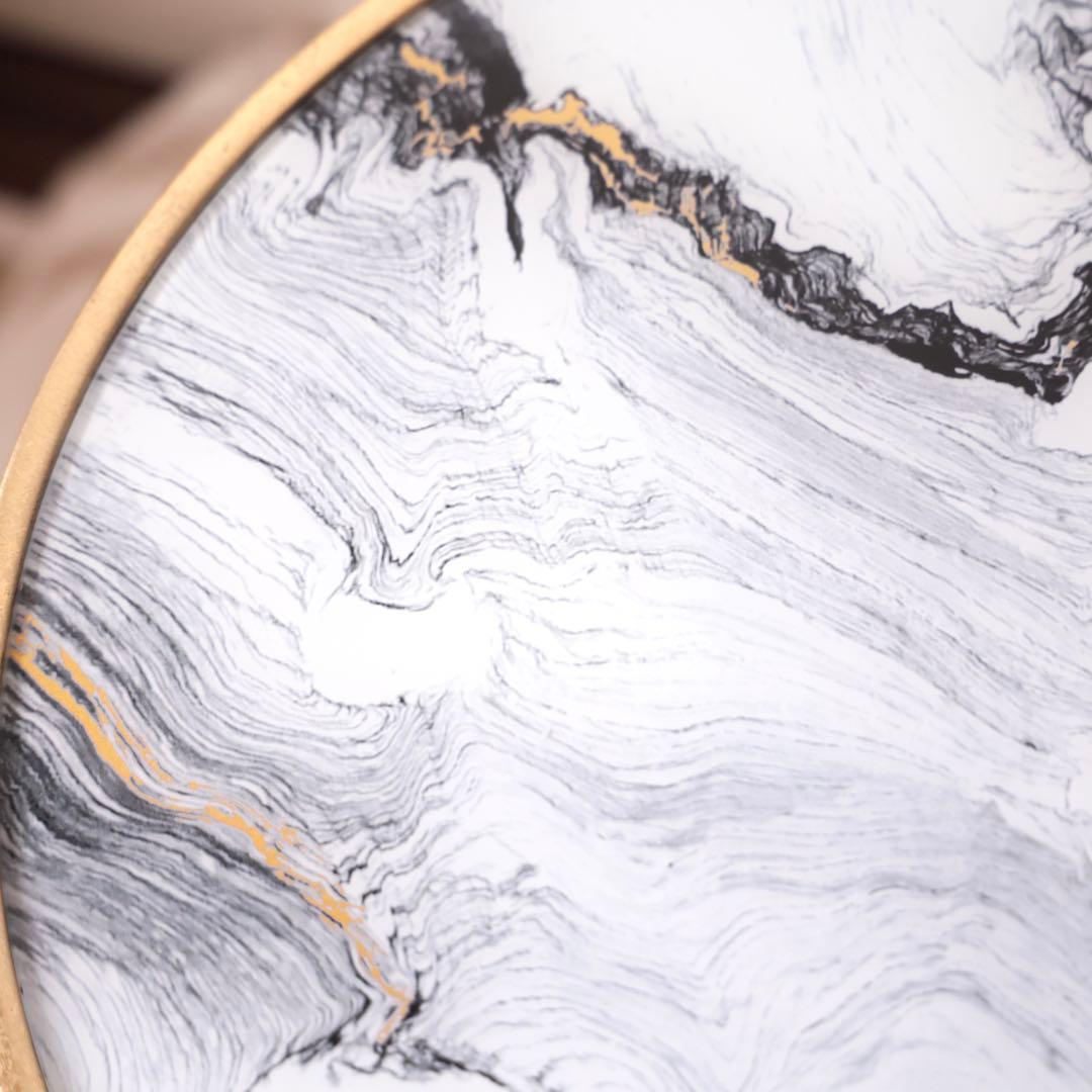 サイドテーブル　ゴールド　大理石風　アンティーク調