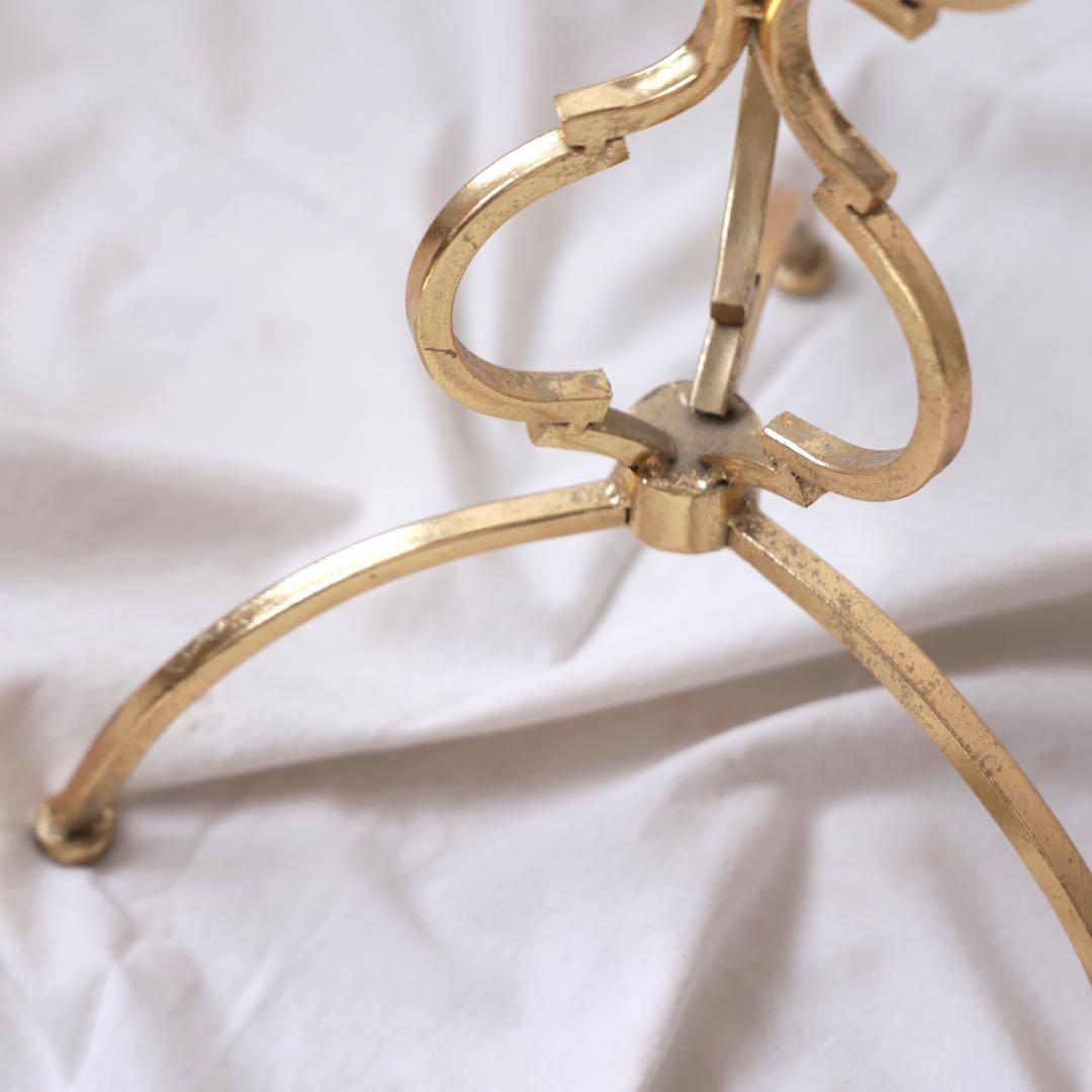 サイドテーブル　ゴールド　大理石風　アンティーク調