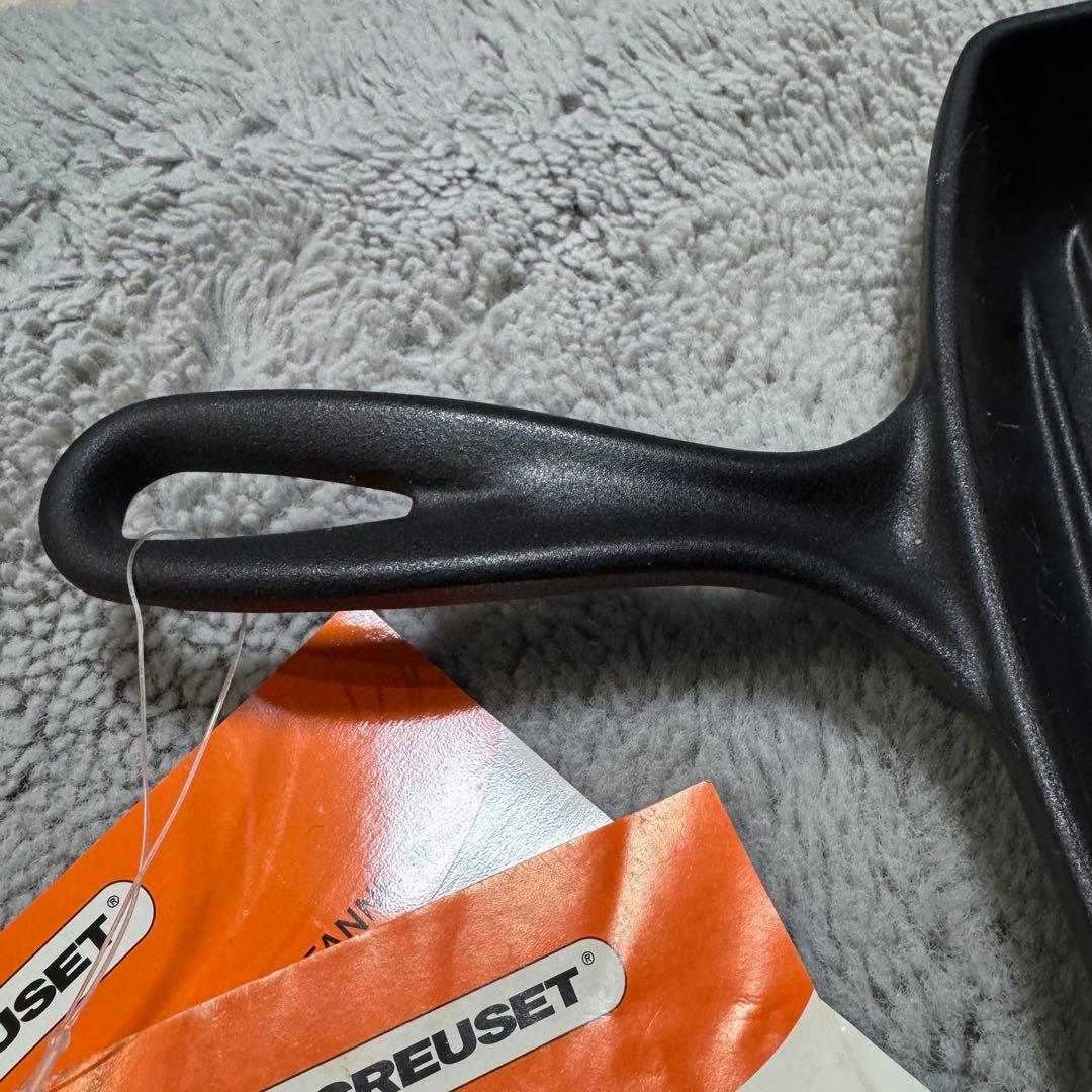 【未使用】ル・クルーゼ スクエア スキレット グリルパン ブラック