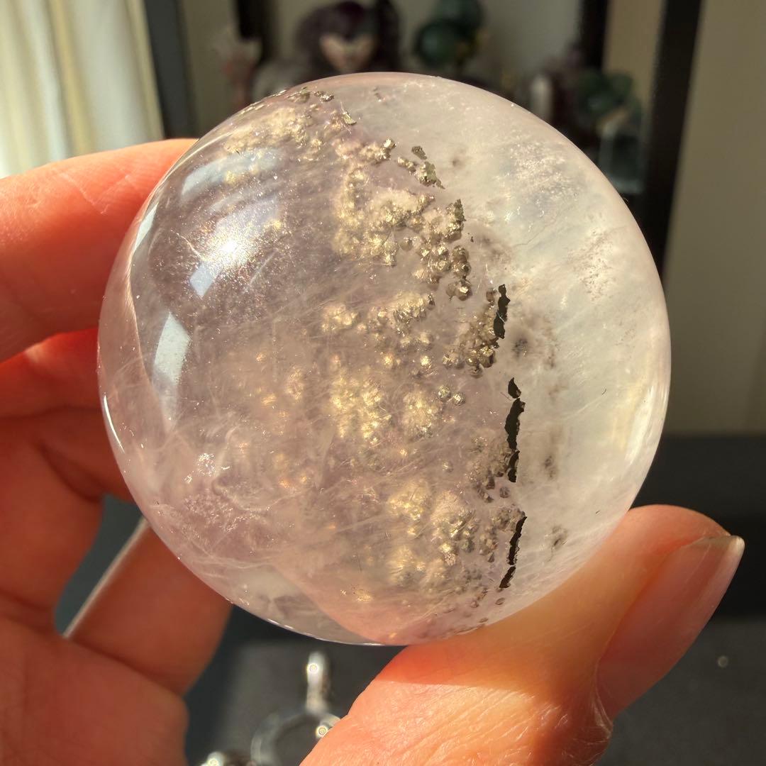 【g's hako】パイライト共生フローライトのスフィアNO.021113