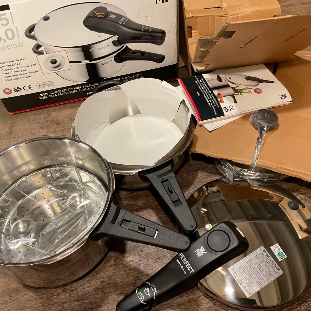 未使用！WMF ヴェーエムエフ 圧力鍋 4.5L,3L セット ステンレス蓋