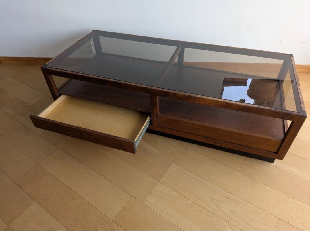 ローテーブル　ガラステーブル　アメリカ　ビンテージ