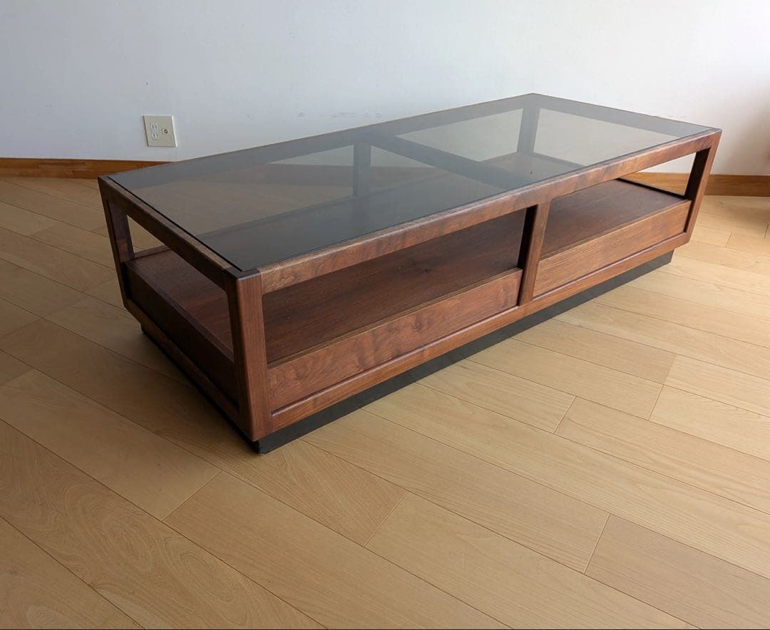 ローテーブル　ガラステーブル　アメリカ　ビンテージ