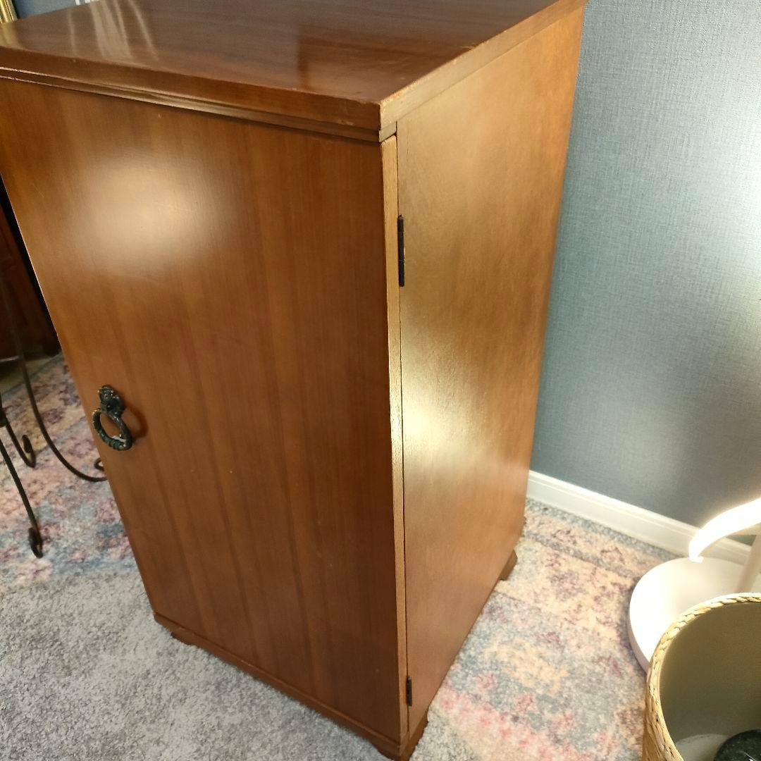 昭和レトロ LPレコード収納キャビネット ヴィンテージ木製ラック