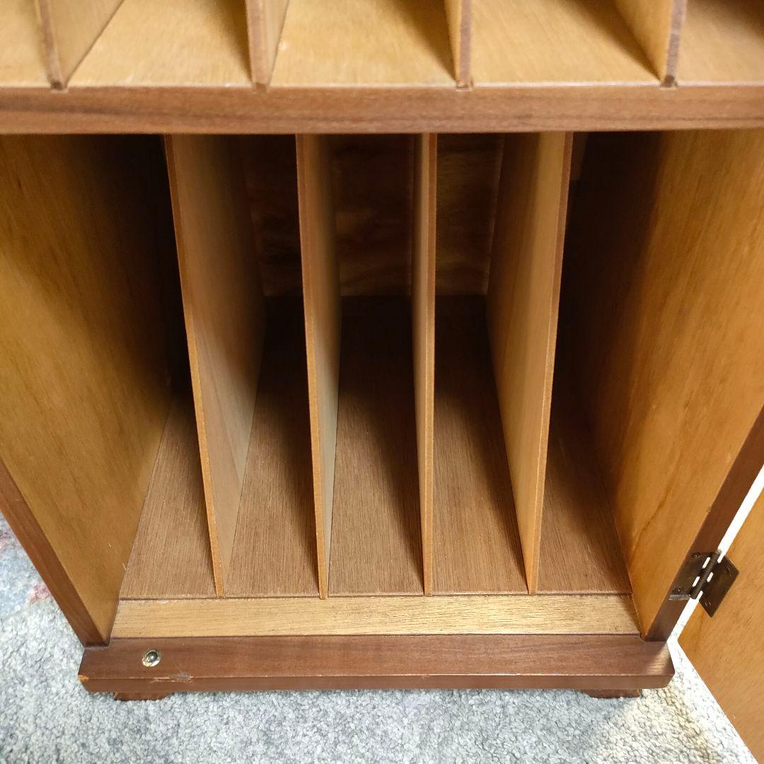 昭和レトロ LPレコード収納キャビネット ヴィンテージ木製ラック