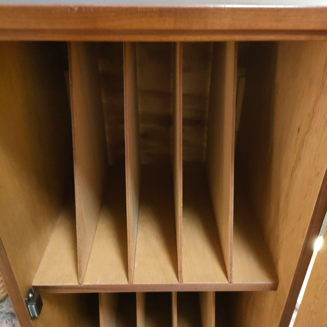 昭和レトロ LPレコード収納キャビネット ヴィンテージ木製ラック