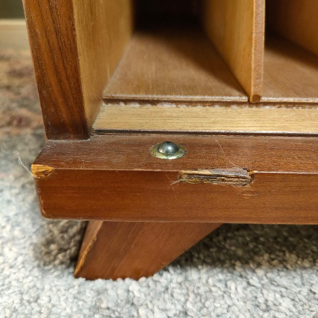 昭和レトロ LPレコード収納キャビネット ヴィンテージ木製ラック