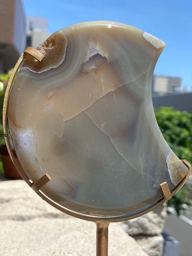 瑪瑙⭐️月⭐️アメジスト共生⭐️ザクザクジオード⭐️ N67 台座付き