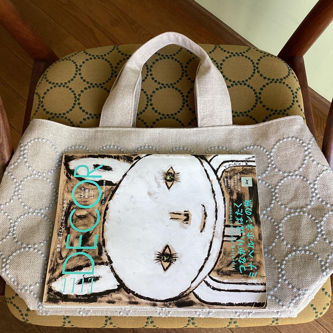 ミナペルホネンタンバリン両面でトートバッグ ハンドメイド