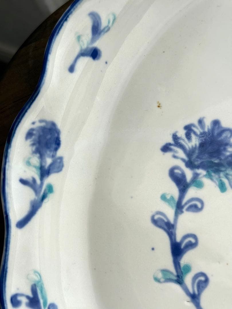 ヨシノヒトシ オーバル皿 印花二輪 未使用品