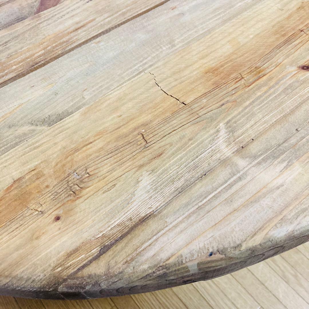 ローテーブル　リビングテーブル　丸テーブル　木製　幅90cm ヴィンテージ