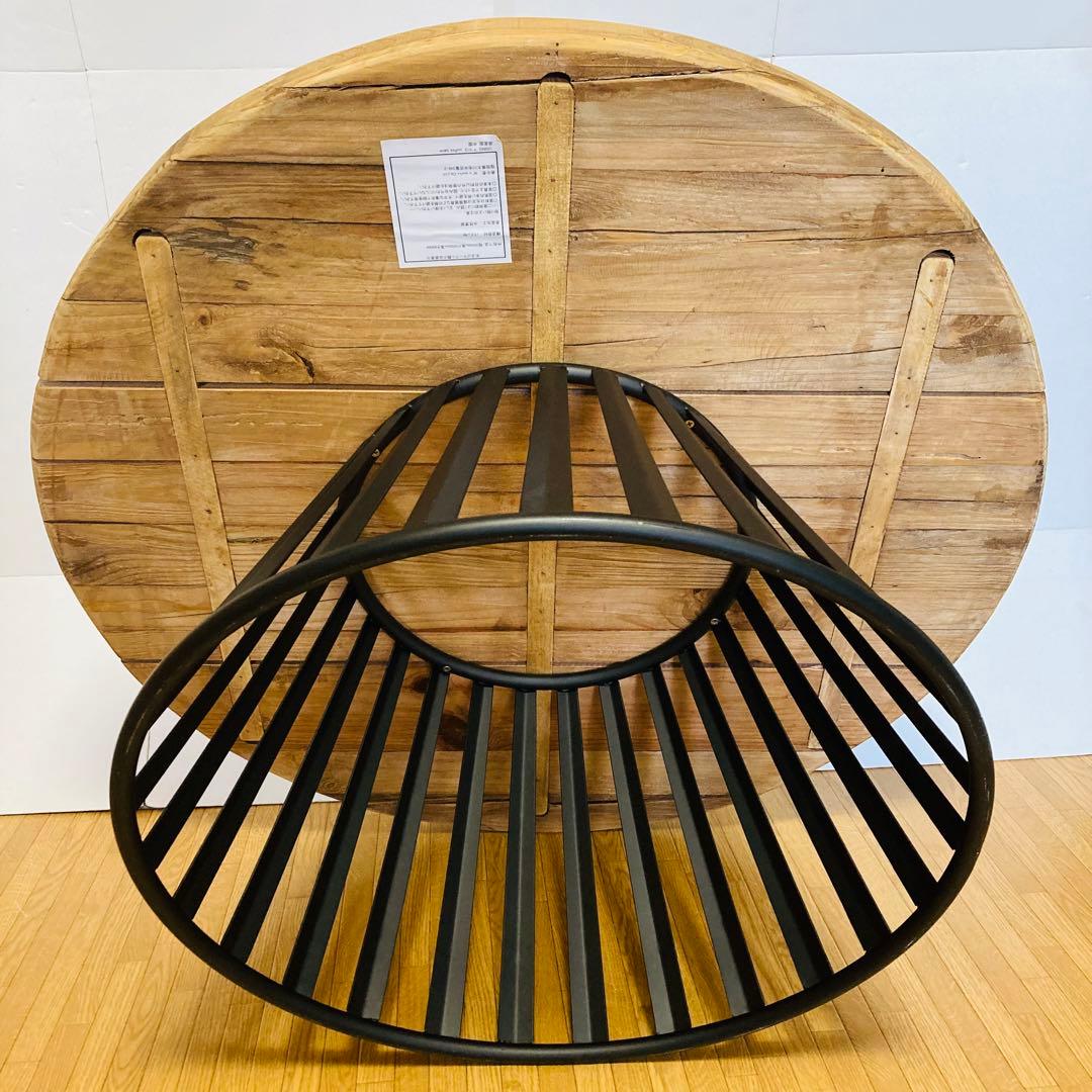 ローテーブル　リビングテーブル　丸テーブル　木製　幅90cm ヴィンテージ
