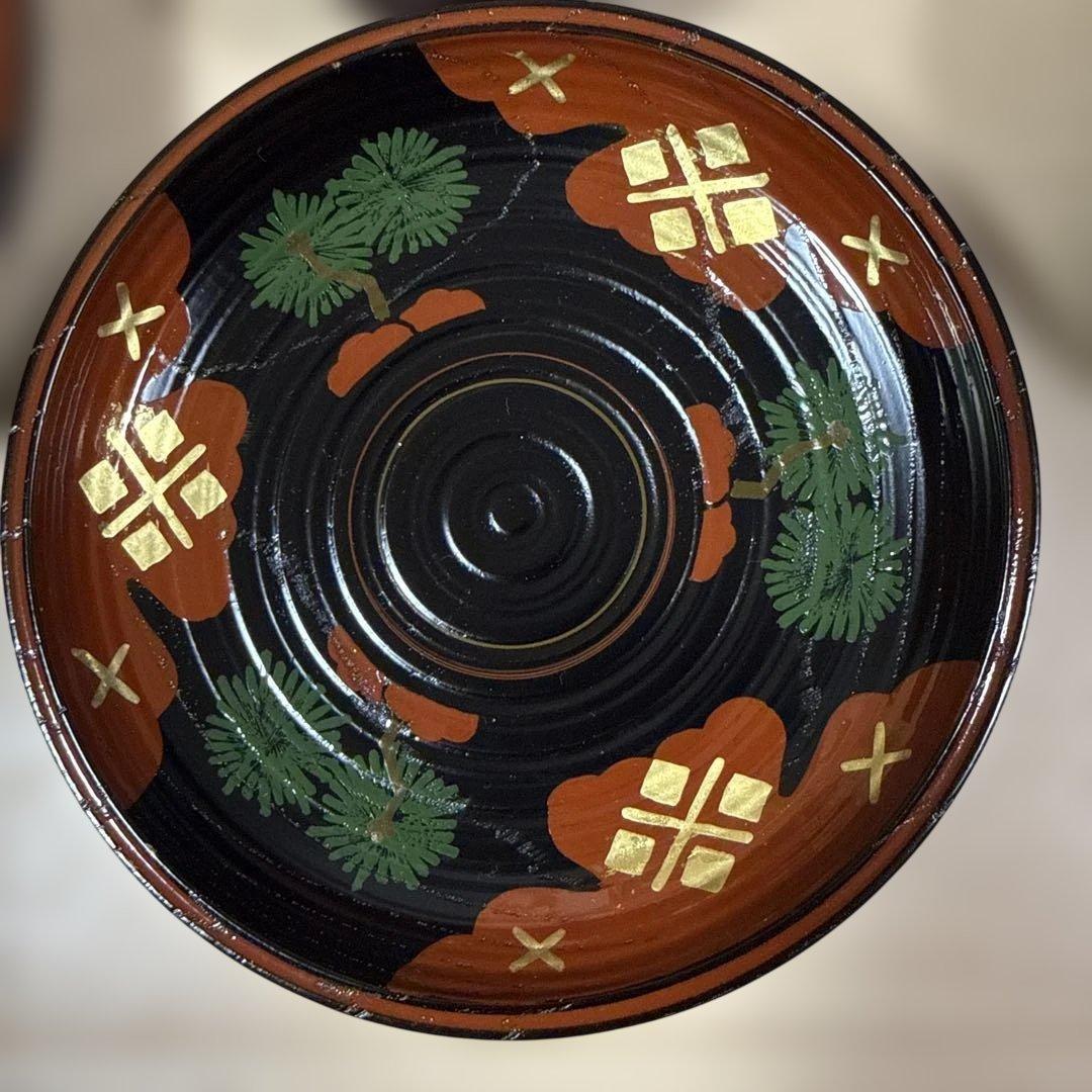 【平安表派 川瀬表完作 佐野長寛写？　 変絵 銘々皿×10客】天然木製