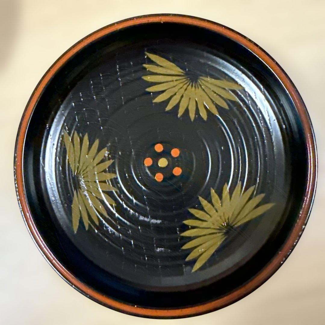 【平安表派 川瀬表完作 佐野長寛写？　 変絵 銘々皿×10客】天然木製