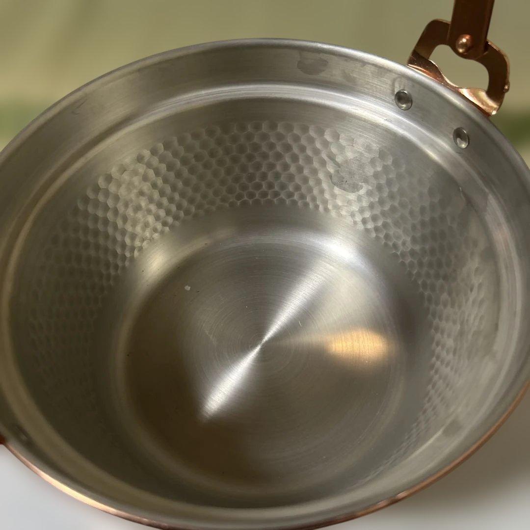 ばんや鍋　COPPER100 銅鍋　純銅　鍋　新品　未使用　木蓋付 山菜鍋