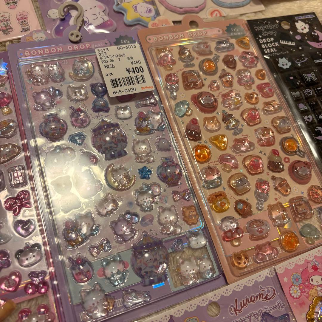 ボンボンドロップシール 肉球 タイル マシュマロ シール帳 シール交換