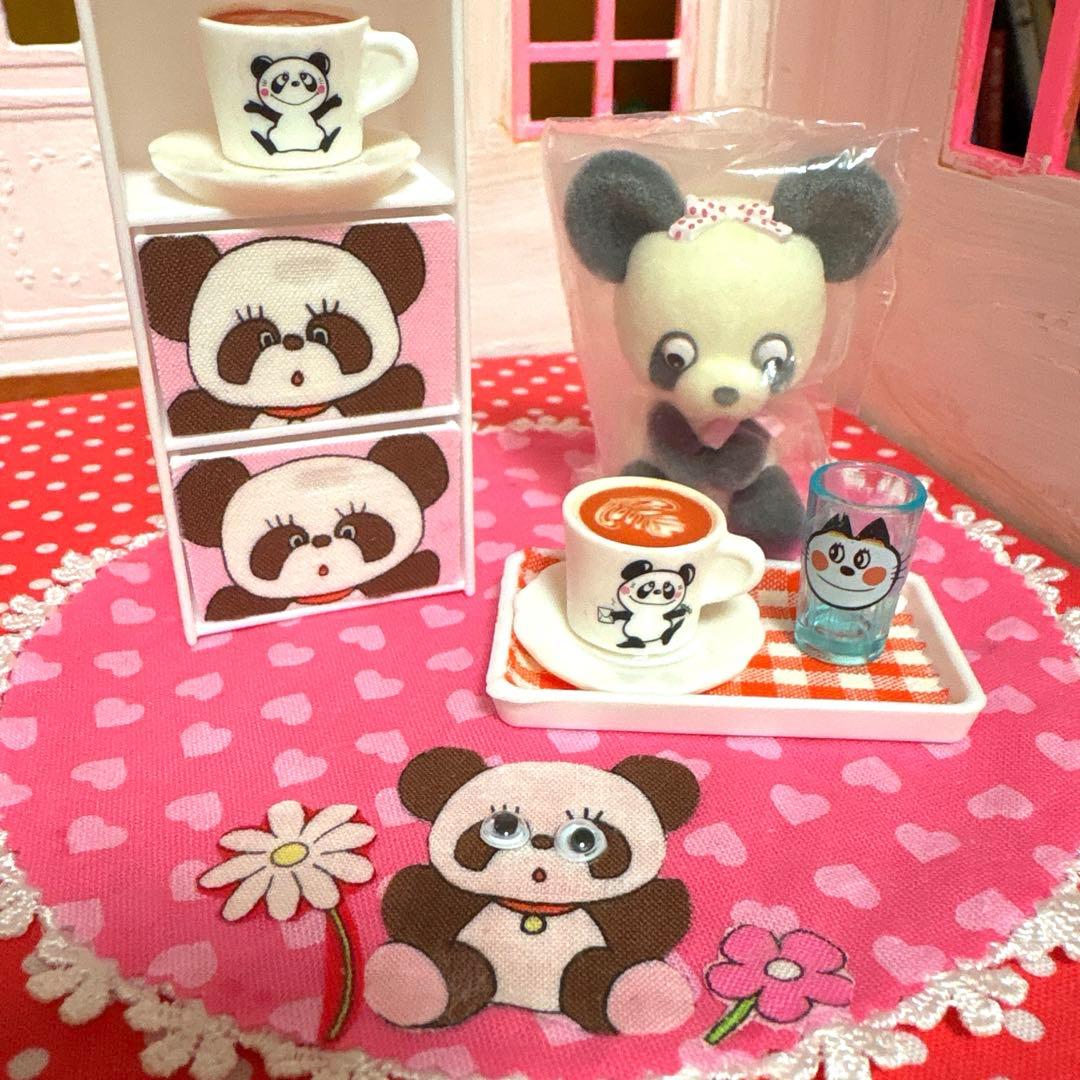 ハンドメイド パンダちゃん ラグマット 三段ボックス 三英のぬいぐるみ