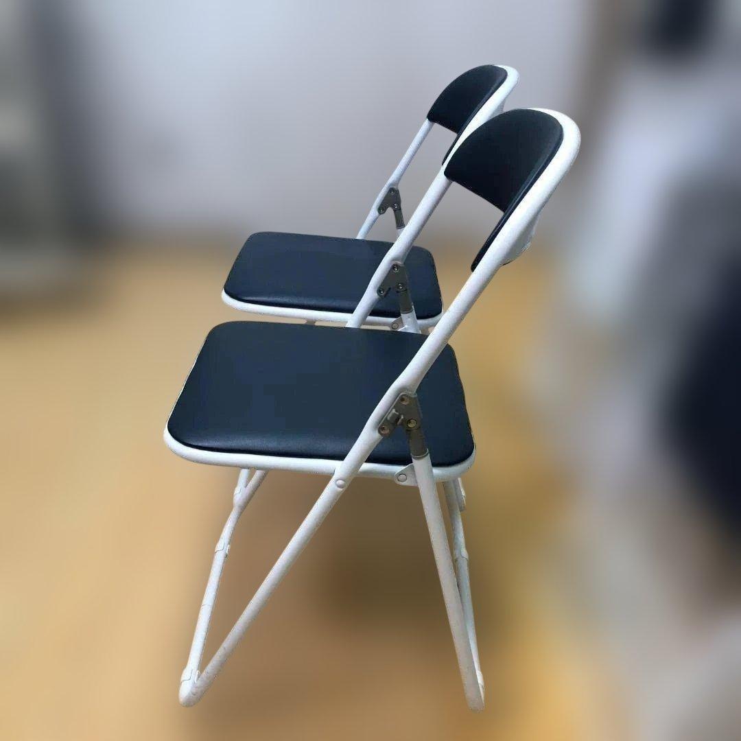 sana　４脚セット①　藤沢工業 折り畳パイプ椅子 2脚セット88338