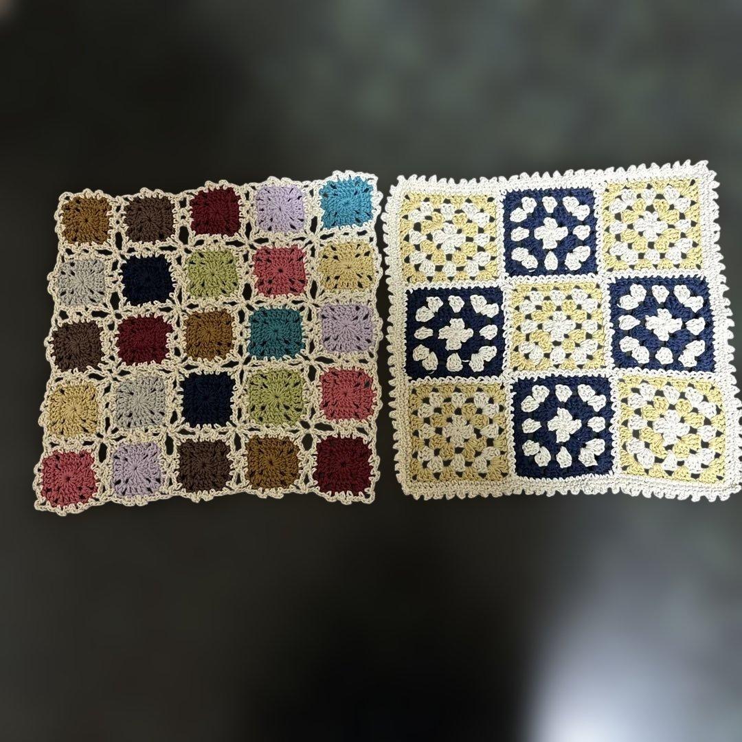 ハンドメイド かぎ針編み マルチカバー(グラニースクエアモチーフ