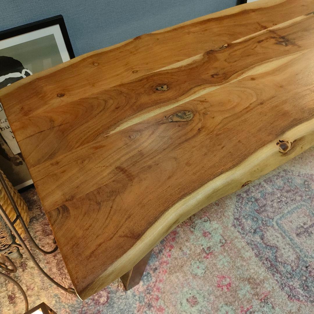 NOCE ノーチェ アカシア天然木無垢材 コーヒーテーブル アイアン脚