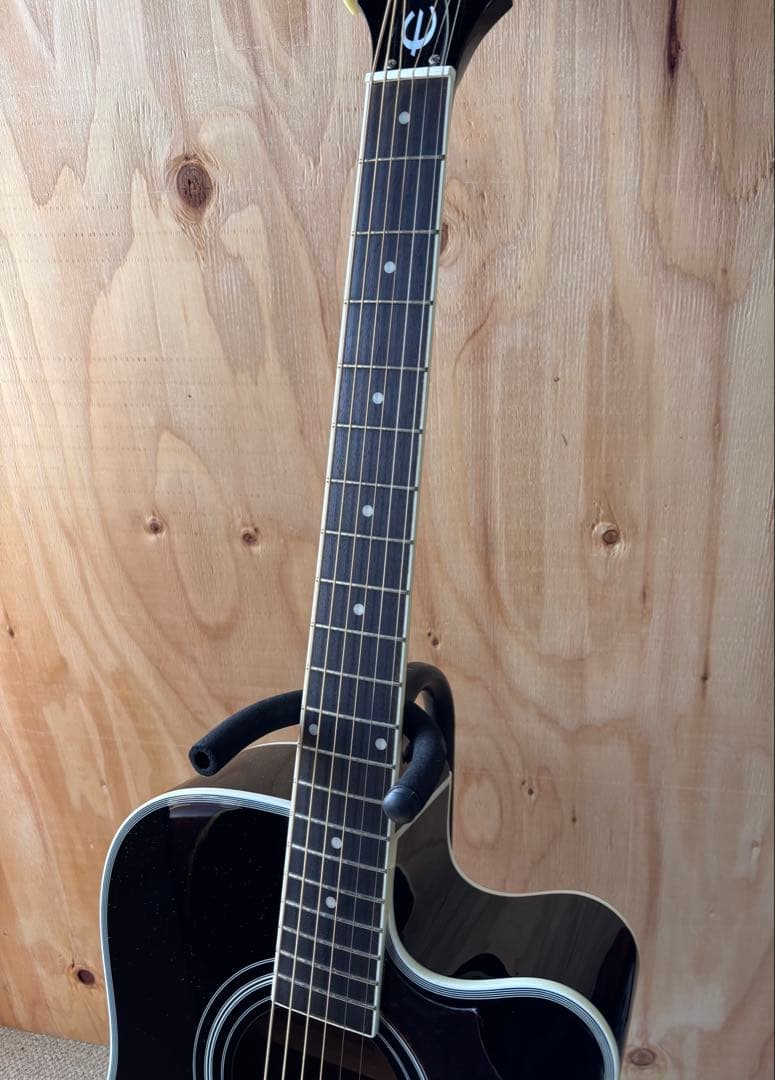 トップ単板　Epiphone FT-350SCE ブラック　ペグ換装品