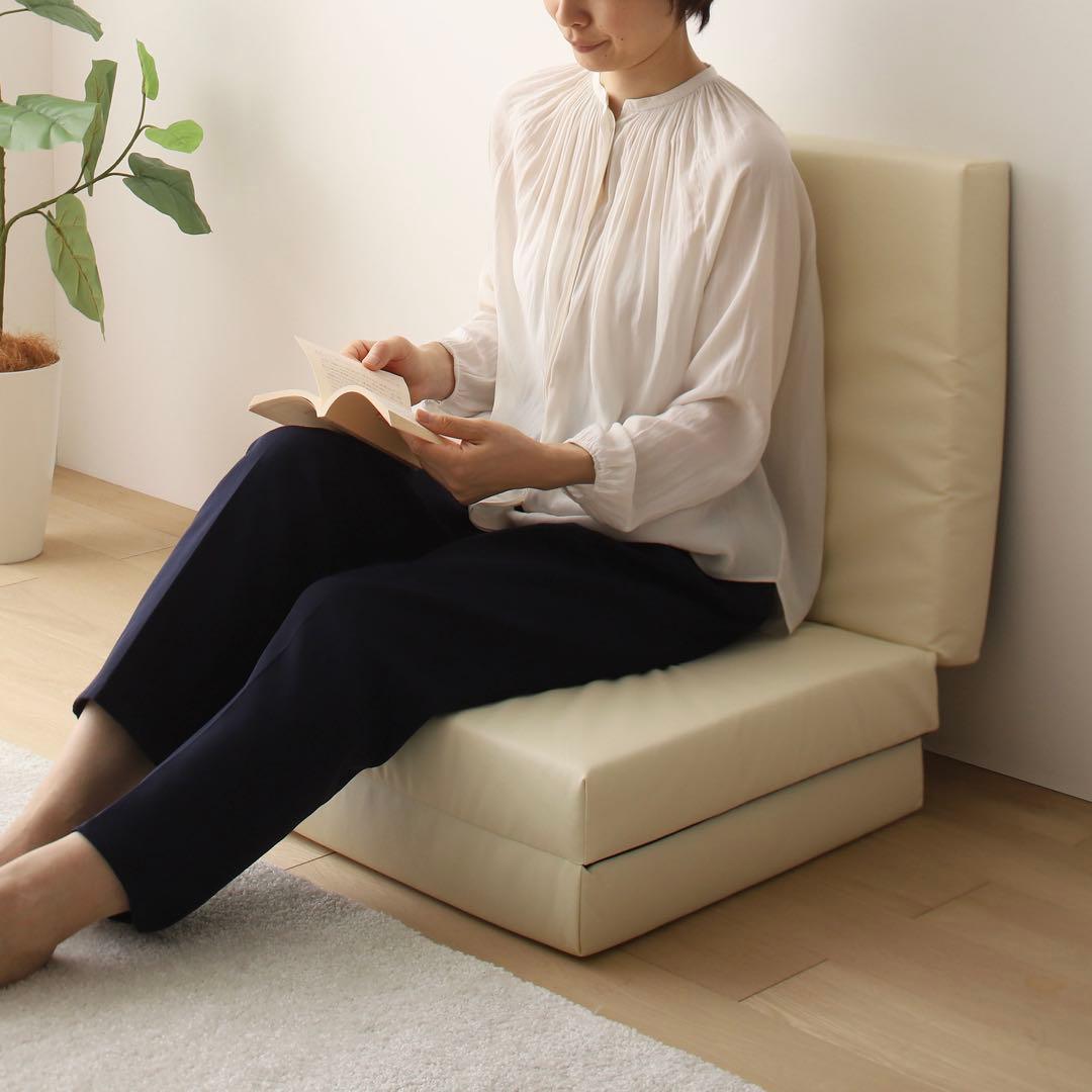C 新品 フロアマット 180cm アイボリー クッションマット レザー 座布団