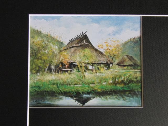 山田宗輔、古里、希少な画集より、新品高級額・額装付、状態良好