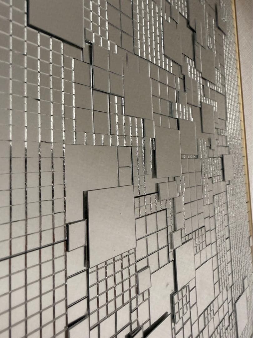 ミラーアート壁掛け鏡 A3 30×42cm モダン シルバー 額縁付き 北欧風