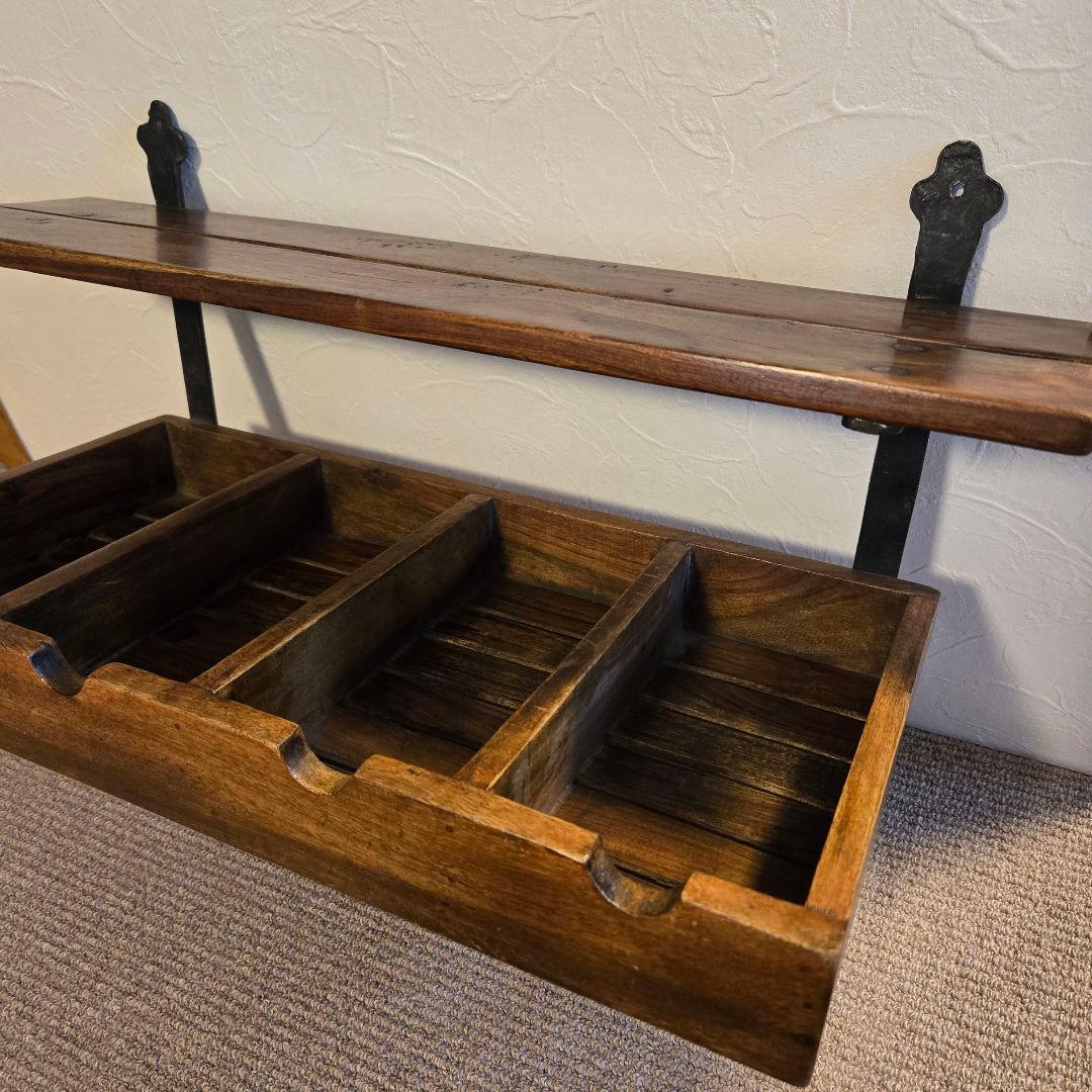 アンティーク家具 壁掛けワインラック グラスハンガー