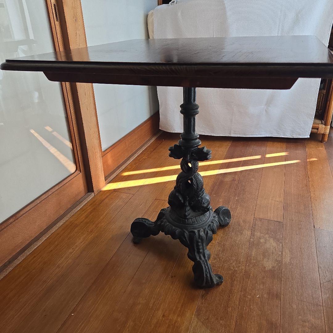 鉄脚　70cm四角木製テーブル