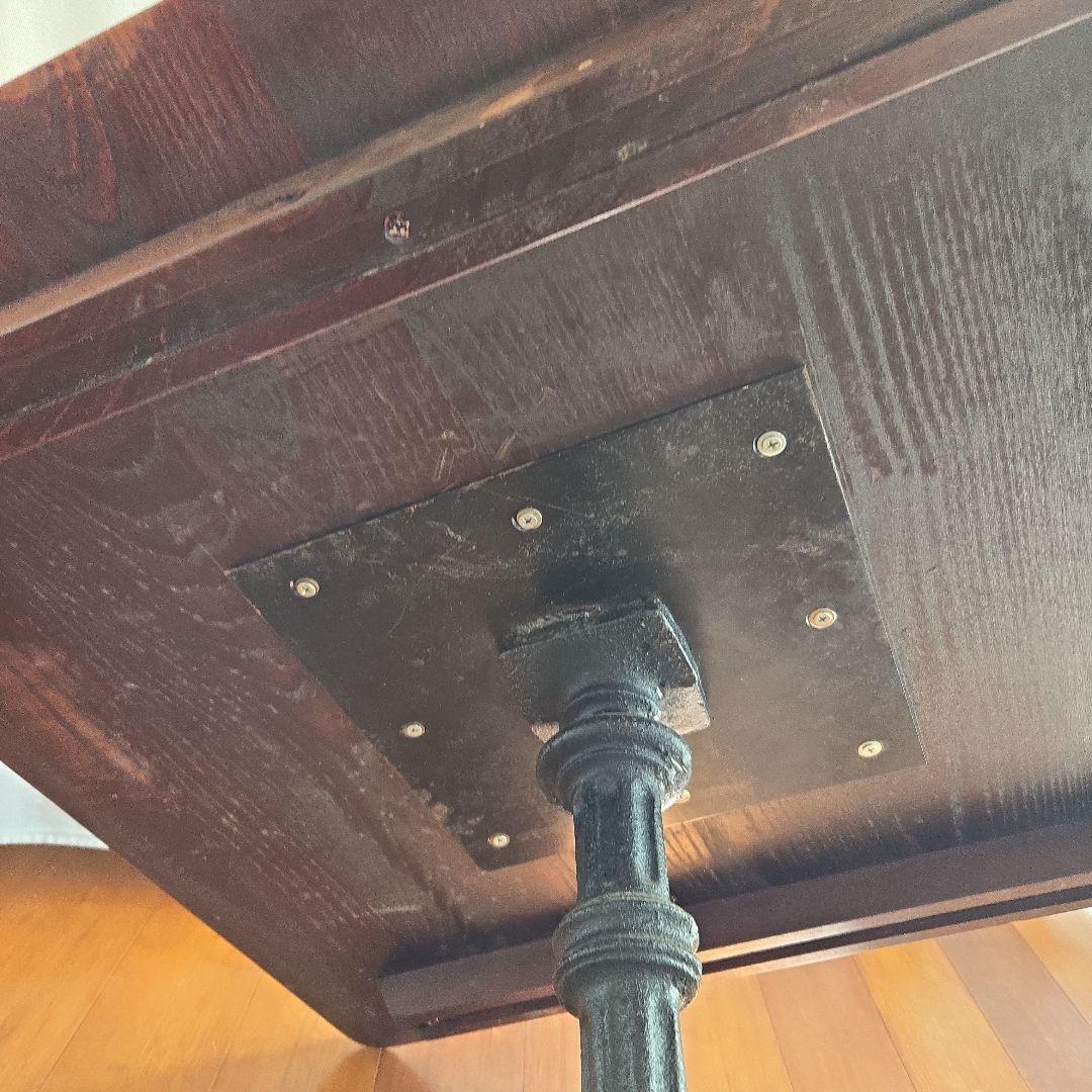 鉄脚　70cm四角木製テーブル