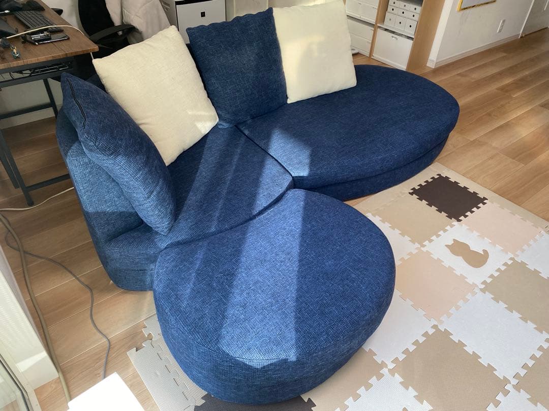 【セット販売】おしゃれカウチソファ　幅2300 ④【合計51000円】