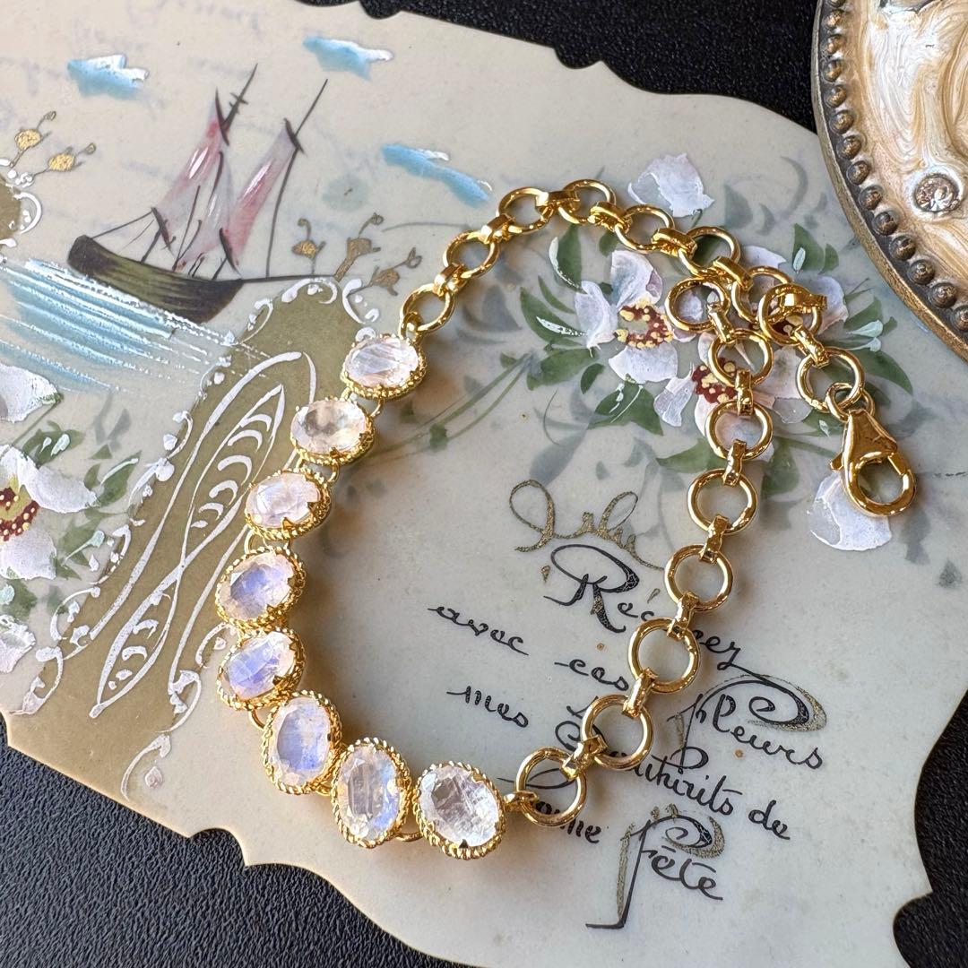 《1点限定》ブルームーンストーンルース品質＊オーバルブレスレット