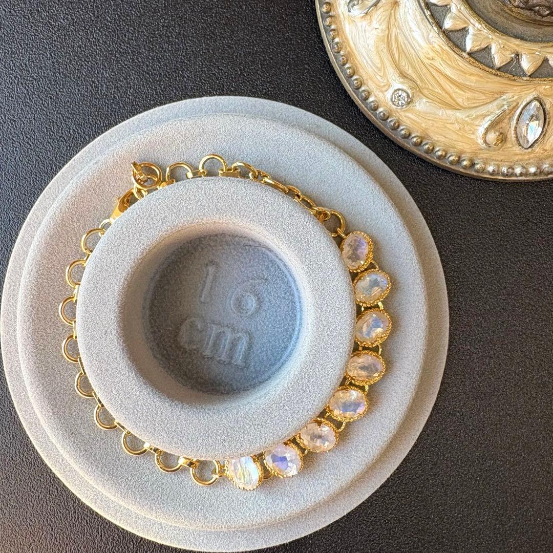 《1点限定》ブルームーンストーンルース品質＊オーバルブレスレット