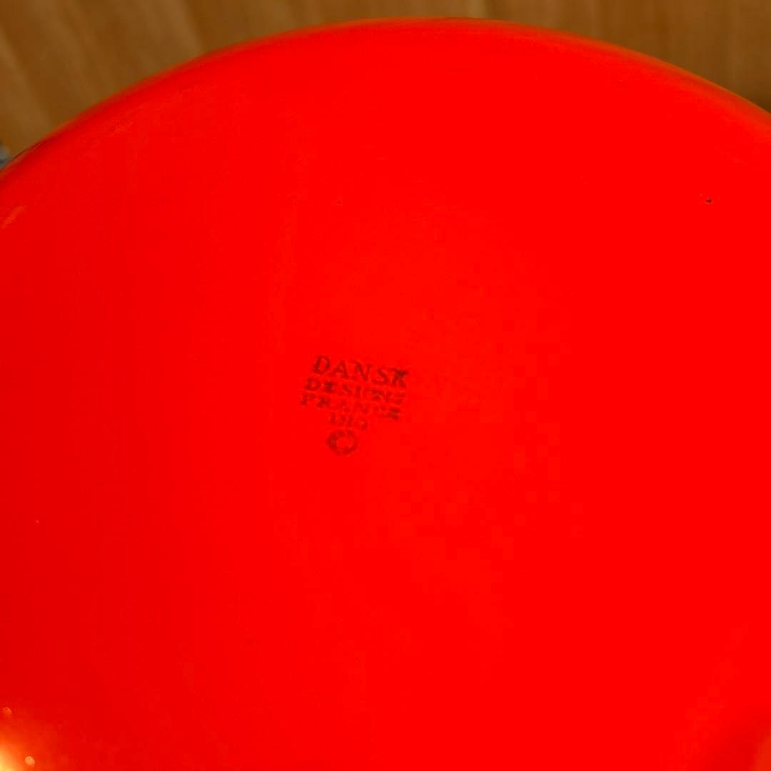 163◆DANSK 深鍋　両手鍋　赤いホーロー　チリレッド