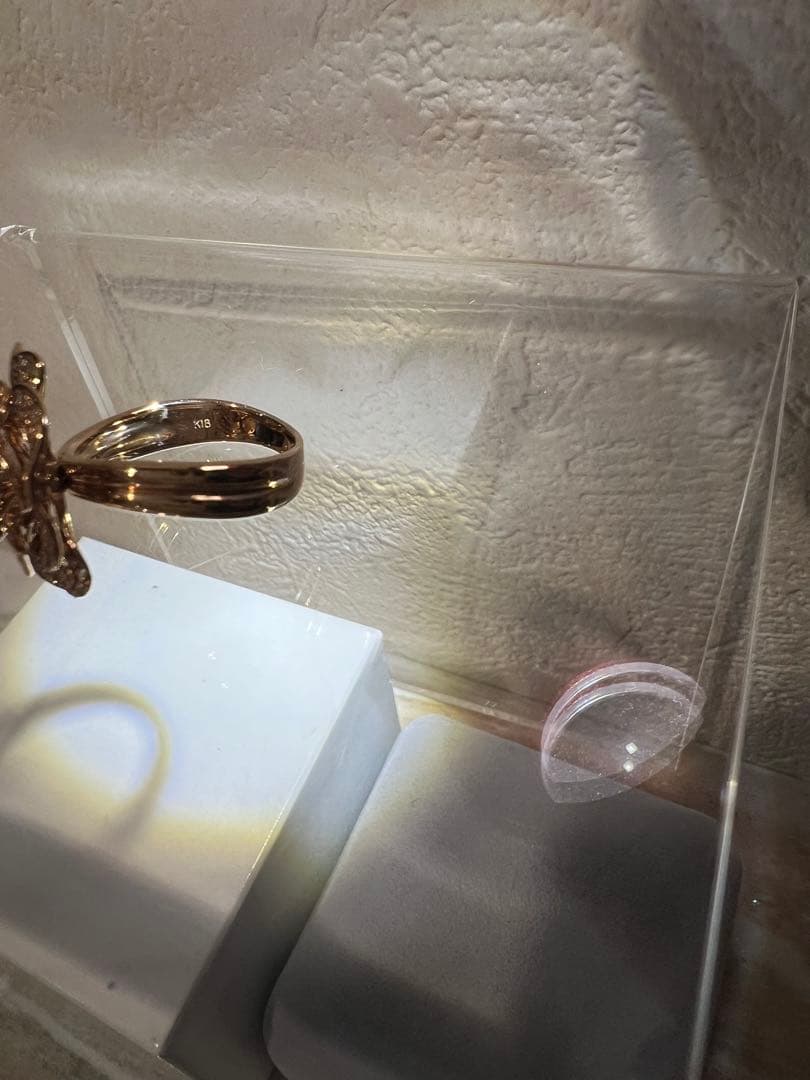 新品未使用 ✨K18PG 薔薇モチーフ ダイヤ0.80ct リング 7.7g