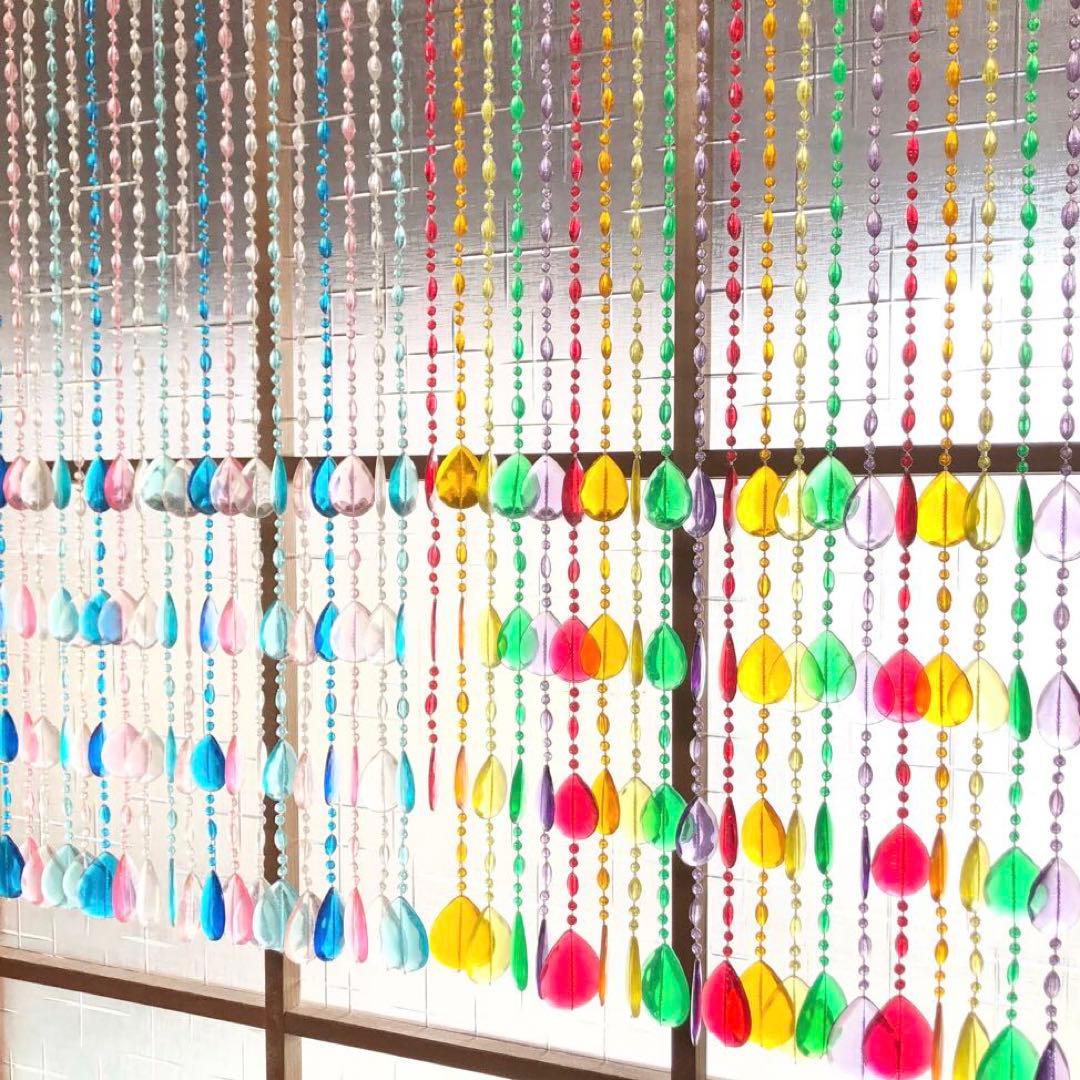 カブレロ様専用 レア☆ビーズカーテン クリア 平成レトロ 昭和レトロ