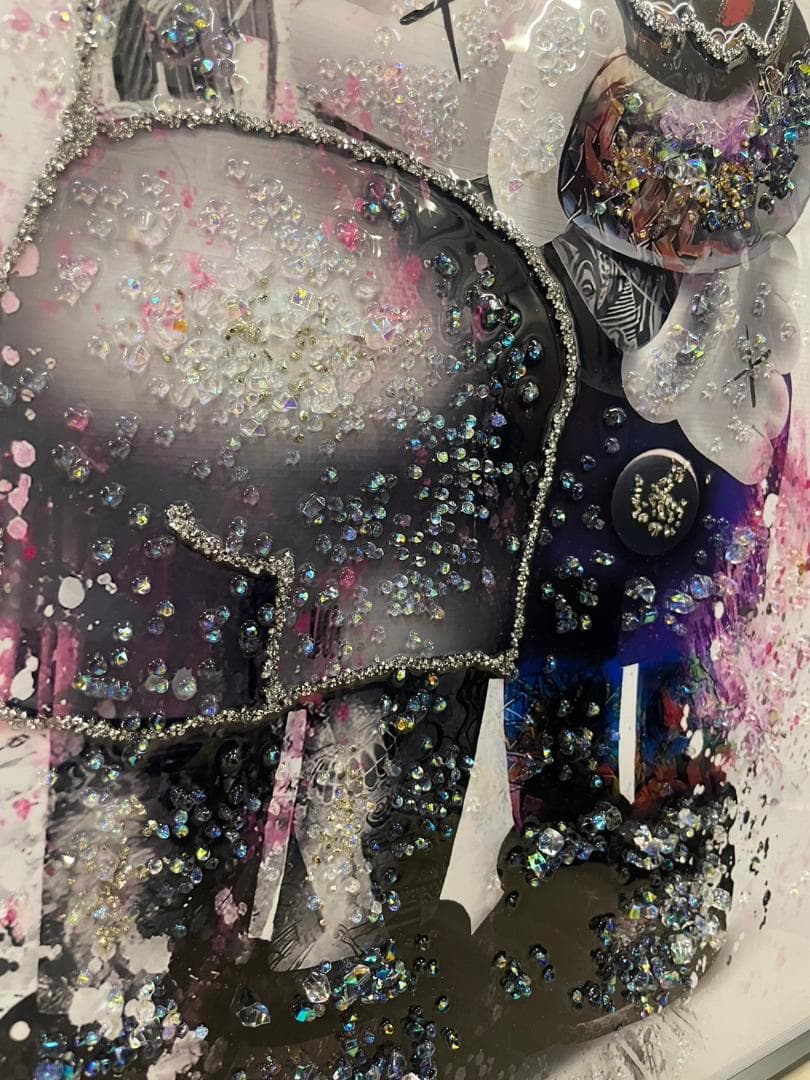 水晶絵　KAWS　カウズ　コンパニオン　アートパネル　クリスタル　立体　絵画